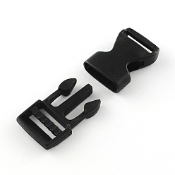 Black POM Plastic Side Release Buckles, Survival Bracelet Clasps, Black, 29x15x6mm, Hole: 11x3.5mm