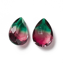 Indian Siam Faceted K9 Glass Rhinestone Cabochons, Pointed Back, Teardrop, Indian Siam, 14x10x5.8mm