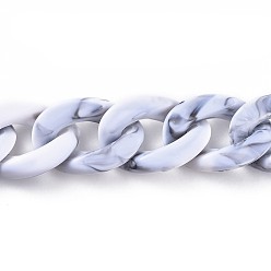 WhiteSmoke Acrylic Curb Chains, Unwelded, WhiteSmoke, 39.37 inch(100cm), Link: 29x21x6mm, 1m/strand