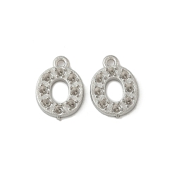 Нержавеющая Сталь Цвет 304 Настройки горный хрусталь из нержавеющей стали кулон, число, цвет нержавеющей стали, 8x5x1.5 мм, отверстие : 0.7 мм, пригодный для стразов 1 мм