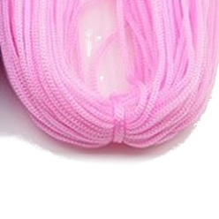 Pearl Pink Polyester Hollow Yarn for Crocheting, Ice Linen Silk Hand Knitting Light Body Yarn, Summer Sun Hat Yarn for DIY Cool Hat Shoes Bag Cushion, Pearl Pink, 1mm, about 54.68 Yards(50m)/Skein