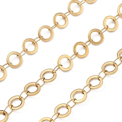 Золотой 304 кольцевые цепи из нержавеющей стали, пайки, с катушкой, ионное покрытие (ip), золотые, 6x1 мм
