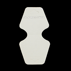 White Cardboard Necklace & Bracelet Display Cards, White, 100x48x0.5mm