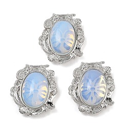 Опал Опалитовые овальные многожильные звенья, в форме ракушки с латунными звеньями в форме морской звезды, платина, стойки покрытие, 26.5x23.5x11 мм, отверстие : 2 мм