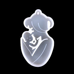 Human DIY Silicone Mother & Baby Pendant Molds, Resin Casting Molds, for UV Resin, Epoxy Resin Jewelry Making, for Mother's Day, Women Pattern, 70x41x6mm