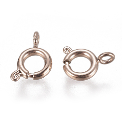 Rose Gold Ion Plating(IP) 304 Stainless Steel Spring Ring Clasps, Rose Gold, 5x1.5mm, Hole: 1.5mm