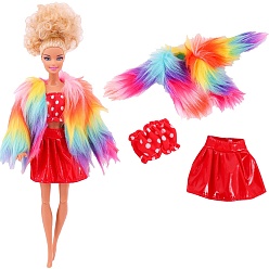 Разноцветный Наряды для куклы из плюшевой куртки и короткой ткани, комплект одежды в стиле кэжуал, аксессуары для переодевания кукол-девочек, красочный, 270~290 мм