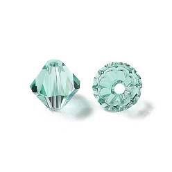 Средний Бирюзовый Прозрачные имитация австрийского хрусталя k9 стеклянные бусины, граненые, двухконусные, средне бирюзовый, 8x8 мм, отверстие : 1 мм