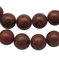 Red Sesame Red Beads Strands, Round, Red, 10mm, Hole: 1mm, about 40 pcs/strand, 16 inch