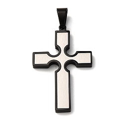 (52) Непрозрачная лаванда 304 подвески из нержавеющей стали, крест очарование, вакуумные покрытия, разноцветные, 42x26.5x3 мм, отверстие : 8x5 мм