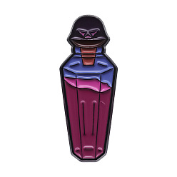 Purple Halloween Theme Enamel Pins, Alloy Brooch, Poison Bottle, Purple, 30x14mm