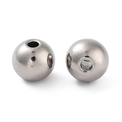 Stainless Steel Color Titanium Beads, Round, Stainless Steel Color, 8x7mm, Hole: 2mm