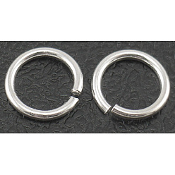 Silver 925 Sterling Silver Open Jump Rings, Round Rings, Silver, 5x0.8mm, about 1470pcs/100g