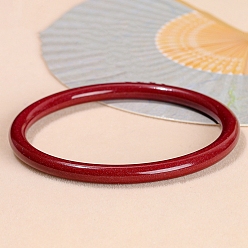 Dark Red Cinnabar Bangles for Women, Dark Red, Inner Diameter: 2-1/8 inch(5.4~5.5cm)