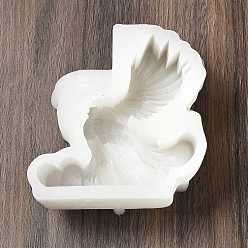 White Eagle Display Decoration Silicone Mold, Resin Casting Molds, for UV Resin, Epoxy Resin Craft Making, White, 104x100x46mm, Inner Diameter: 93x94mm