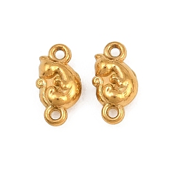 Real 18K Gold Plated 304 Stainless Steel Connector Charms, Cat Shape Links, Ion Plating(IP), Long-Lasting Plated, Real 18K Gold Plated, 10x5x3mm, Hole: 0.9mm