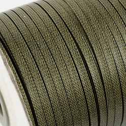 Dark Olive Green Korean Waxed Polyester Cord, Dark Olive Green, 4x1mm, about 93yards/roll