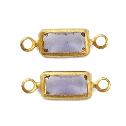 Средняя Орхидея Латунные подвески для стеклянных соединителей pave k9, прямоугольник ссылки, золотые, средне орхидеи, 11.5x3.5x1.5 мм, отверстие : 1 мм