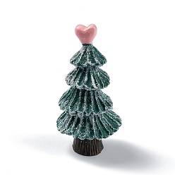 Heart Christmas Theme Resin Display Decoration, for Home Desktop Decoration, Christmas Tree, Heart, 40.5x39.5x77.5mm