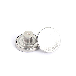 Platinum Alloy Button Pins for Jeans, Nautical Buttons, Garment Accessories, Round, Platinum, 20mm