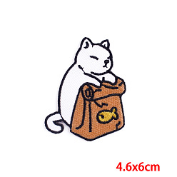Bag Cat Theme Computerized Embroidery Cloth Iron on/Sew on Patches, Costume Accessories, Bag Pattern, 60x46mm