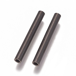 Electrophoresis Black 304 Stainless Steel Tube Beads, Electrophoresis Black, 25x3mm, Hole: 1.8mm