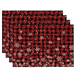 CD-28-9 (set of four) Christmas holiday decorative placemat Santa Claus snowflake placemat home kitchen insulated coaster anti-scalding western placemat