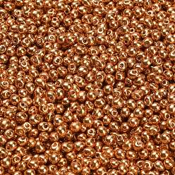 (DP1053) Galvanized Yellow Gold MIYUKI 3.4mm Drop Beads, Japanese Seed Beads, Galvanized Dyed, (DP1053) Galvanized Yellow Gold, 3.4x3mm, Hole: 0.65mm, about 8100pcs/Pound