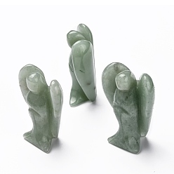 Зеленый Авантюрин Натуральные зеленые авантюрные дисплеи, целебные камни ангельского декора, энергетические подарки рейки для женщин мужчин, ангел, 19x31~36x48~51 мм