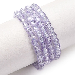Лиловый Бусины из кубического циркония, граненые квадратные, сирень, 3x3x3 мм, отверстие : 0.6 мм, около 115 шт / нитка, 14.17'' (36 см)