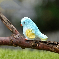 Светло-Голубой Мини-птички из смолы, статуэтка, украшения для кукольного домика, Небесно-голубой, 23 мм