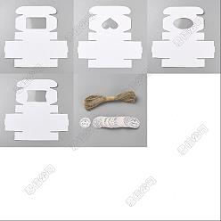 Белый 100шт. 4 варианты оформления: прозрачное окно, крафт-бумага, картон, подарочные коробки для ювелирных изделий, прямоугольные, В комплекте: 100 плоские круглые бумажные подарочные бирки с надписью «Спасибо» и 20 метр джутового шнура., белые, 9.4x6.2x3.2 см, окно: 32~40x55~69 мм, 25 шт / стиль