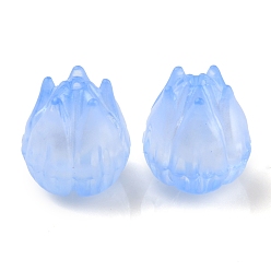 Васильковый Прозрачные акриловые бусины, цветок, васильковый, 9x8.5x8.5 мм, отверстие : 1.2 мм