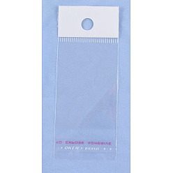 Clear Pearl Film Cellophane Bags, Self-Adhesive Sealing, with Hang Hole, OPP Material, Size: about 9cm wide, 21cm long, 25mic thick, inner measure: 9x15.5cm, hole: 6mm