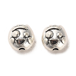 Antique Silver Tibetan Style Alloy Beads, Cadmium Free & Lead Free, Face, Antique Silver, 12x12x7mm, Hole: 2.5mm, about 332pcs/1000g