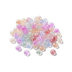 Couleur Mélangete Perles en verre craquelé, ronde, couleur mixte, 8x4.5mm, Trou: 2mm