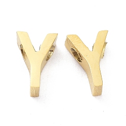 Letter Y Ion Plating(IP) 304 Stainless Steel Charms, Alphabet, Golden, Letter.Y, 8x6x3mm, Hole: 1.8mm