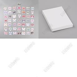 Разноцветный 4 наборы декоративных наклеек из ПВХ, форма банта, красочный, 32.5~56x43~55x0.2 мм, 50 шт / комплект