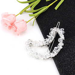 Хрусталь Заколки для волос из сплава, с синтетическим кварцевым кристаллом, аксессуары для волос для женщин и девочек, 57x45 мм