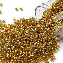 (22CF) Silver Lined Frost Dark Topaz Тохо 11/0 круглые бусины, японский бисер, (22 cf) морозный темный топаз с подкладкой из серебра, 11/0, 2.2 мм, отверстие : 0.8 мм, Около 1110 шт / 10 г