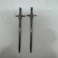 Черный Палочки для волос из сплава меча, аксессуары для волос для женщин и девочек, чёрные, 173x27 мм