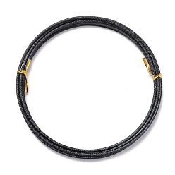 Черный Текстурированная алюминиевая проволока, гибкая металлическая проволока, для изготовления ювелирных изделий и цветочной проволоки, чёрные, 12 датчик, 2 мм, 2 м / рулон (6.5 фут / рулон)