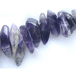 Средний Фиолетовый Природный аметист бисера, природных драгоценных камней чипов, о 16-46 в диаметре, отверстие : 1 мм, 16 дюйм / пряди