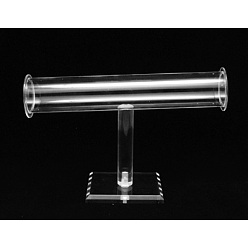 Clear Organic Glass T Bar Bracelet Display Stand, Clear, 22x13x4cm