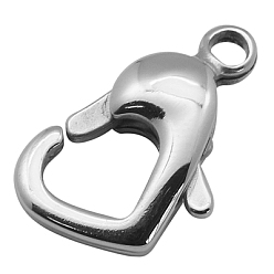Stainless Steel Color 304 Stainless Steel Lobster Claw Clasps, 8.5x15mm
