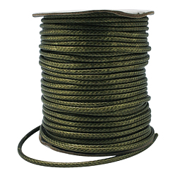 Dark Olive Green Korean Waxed Polyester Cord, Dark Olive Green, 3mm, about 47yards/roll
