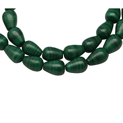 Vert Naturelles malachite beads brins, création de cadeaux du jour de mère/de la Fête des Mères, Grade a, cœur, verte, taille:  Largeur environ 12mm, Longueur 12mm, épaisseur de 5mm, Trou: 0.8mm, 34 pcs / chapelet, 16 poucecoeur, verte, 12x12mm