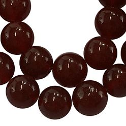 Красный Агат Бусины из дрогоценного камня, природного сердолика, окрашенные, круглые, 8 мм, отверстие : 1 мм