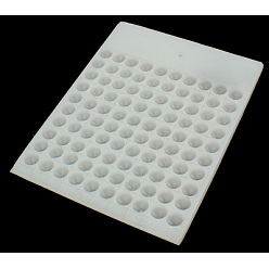 White Plastic Bead Counter Boards, for Counting 10mm 100 Beads, White, 115x150x8mm, Bead Size: 10mm