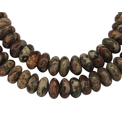 Chocolate Gemstone Strands, Natural Leopard Skin Jasper, Rondelle, about 6mm in diameter, 3mm thick, hole: 1mm, 116 pcs/strand, 15.5 inch